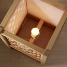 Kumiko Woodcraft Lantern, Small, with patterns on all four sides (Sakura Kikko, Kikyo Kikko, and Asanoha Kikko Hexagon Patterns)
